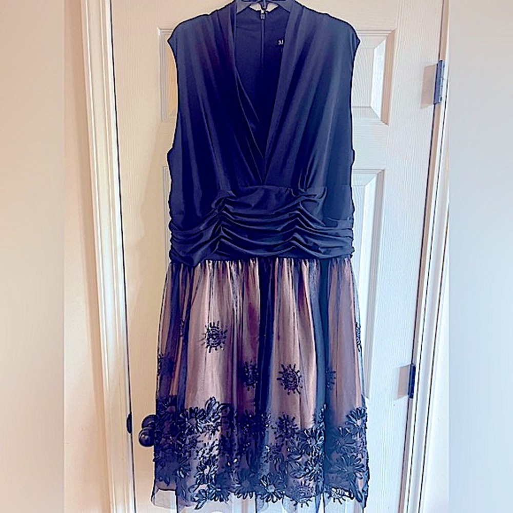 💥SLNY- SL Fashions New York Black/Tan Dress Plus Size 24W